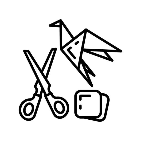 Ikona Papírové Řemeslo Vektoru Logotyp — Stockový vektor