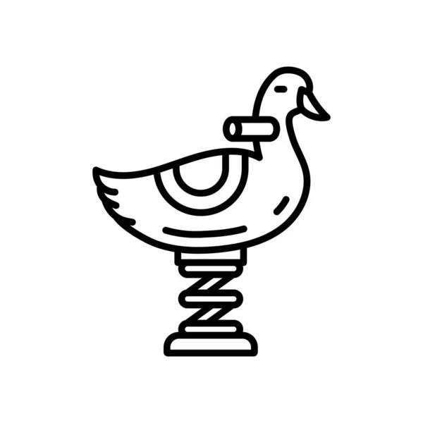 Ördek Tahterevalli Simgesi Vektörde Logotype — Stok Vektör