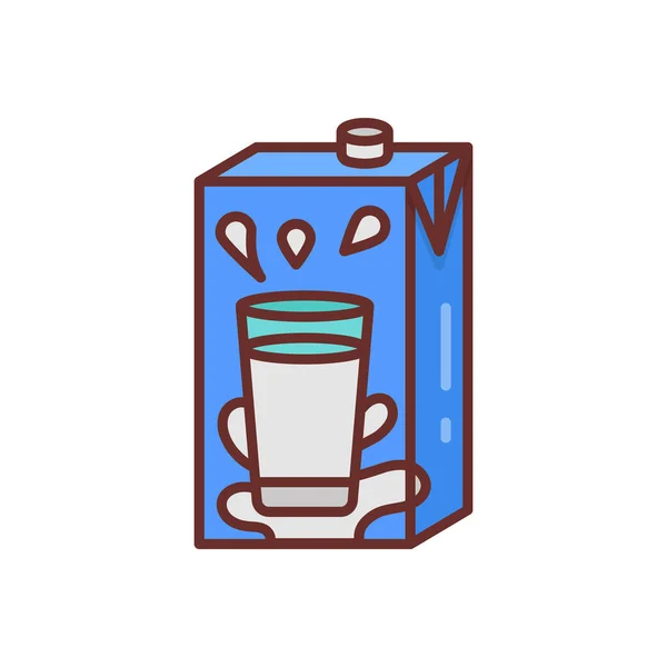 Milchpackungssymbol Vektor Schriftzug — Stockvektor