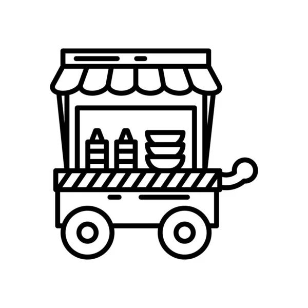 Comida Stall Icono Vector Logotipo — Vector de stock