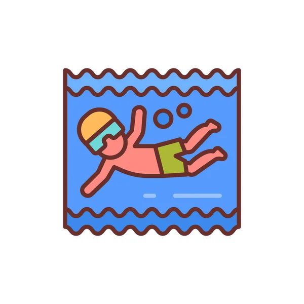 Plavání Ikona Vektoru Logotyp — Stockový vektor