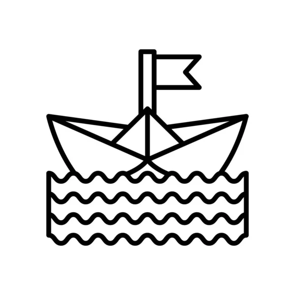 Ícone Barco Papel Vetor Logotipo — Vetor de Stock