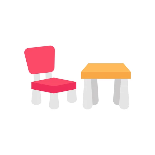 ベクトルの椅子のテーブルアイコン ロゴタイプ ストックイラスト