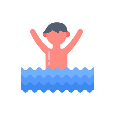 Vektör içinde yüzme simgesi. Logotype