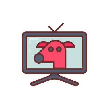 Vektör olarak TV karikatür simgesi. Logotype