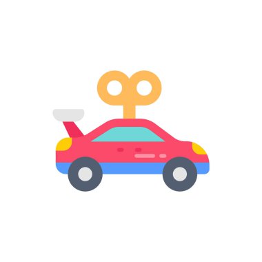 Oyuncak araba simgesi vektörde. Logotype