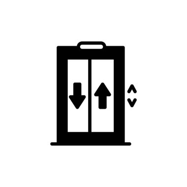 Asansör simgesi vektörde. Logotype