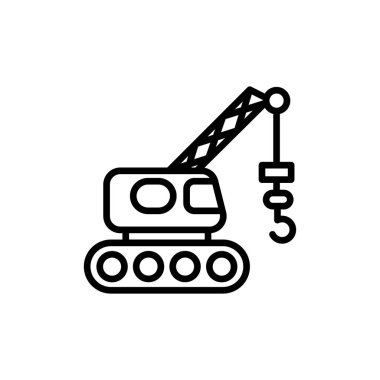 Yapım Crane simgesi vektörde. Logotype
