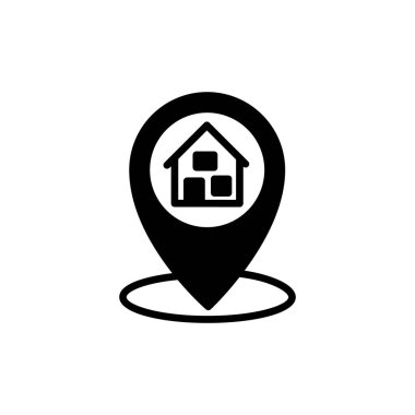 Konum simgesi vektörde. Logotype