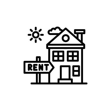 Vektör olarak kiralık mülk simgesi. Logotype