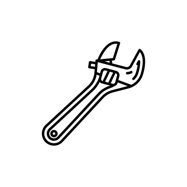 Rejustable Wrench Icon Vector Логотип — стоковый вектор