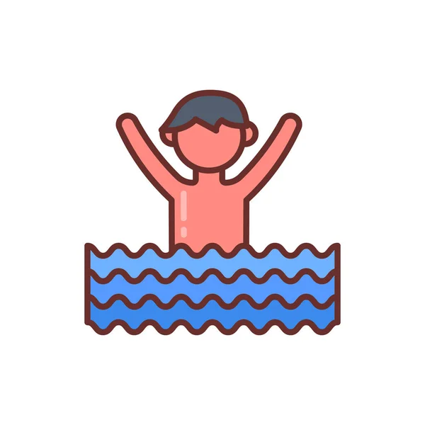Vektör Içinde Yüzme Simgesi Logotype — Stok Vektör