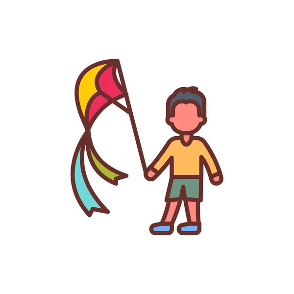 Εικονίδιο Kite Flying Διάνυσμα Λογότυπο — Διανυσματικό Αρχείο