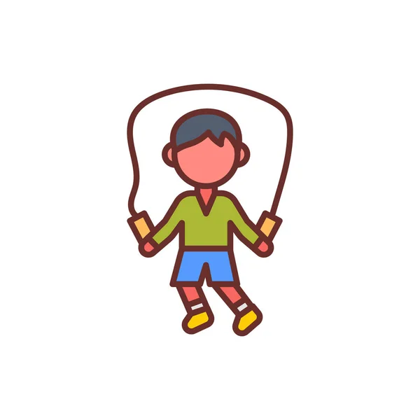 Jumping Εικονίδιο Σχοινί Διάνυσμα Λογότυπο — Διανυσματικό Αρχείο