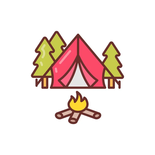 ベクトルでのキャンプアイコン ロゴタイプ — ストックベクタ