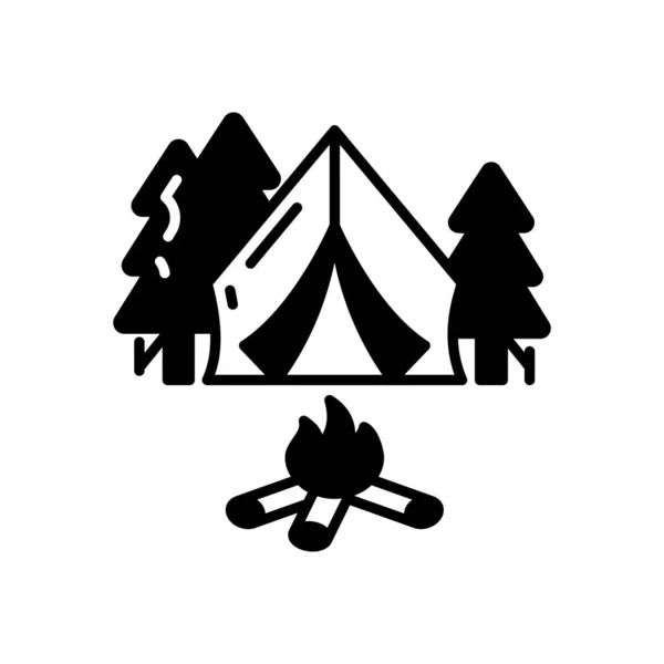 Icono Camping Vector Logotipo — Vector de stock
