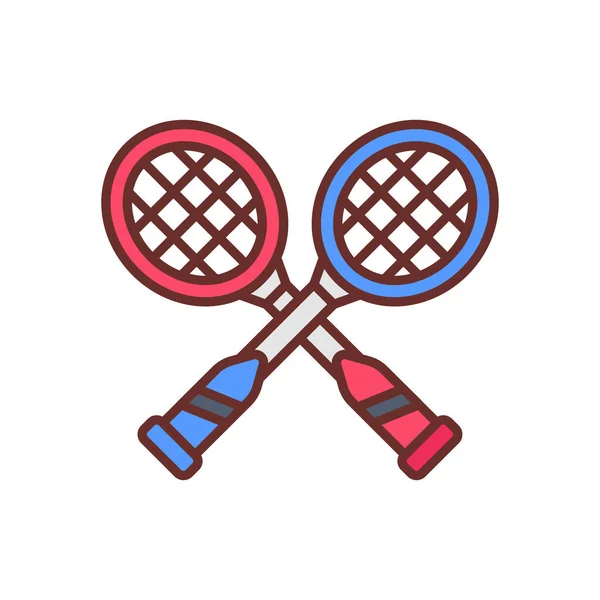 Badminton Ikonu Vektörde Logotype — Stok Vektör