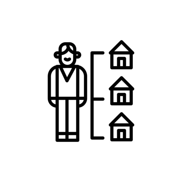 Icona Del Padrone Casa Nel Vettore Logotipo — Vettoriale Stock