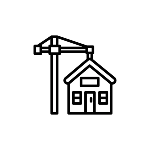 Icône Construction Logements Vecteur Logotype — Image vectorielle