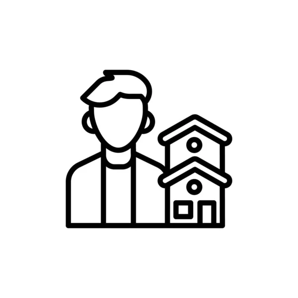 Icona Dell Agente Della Casa Nel Vettore Logotipo — Vettoriale Stock