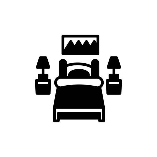 Slaapkamer Icoon Vector Logotype — Stockvector