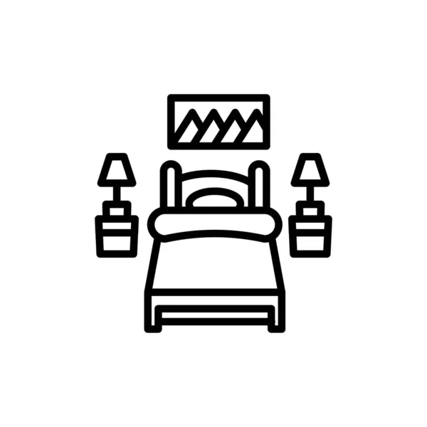 Schlafzimmer Symbol Vektor Logotyp — Stockvektor