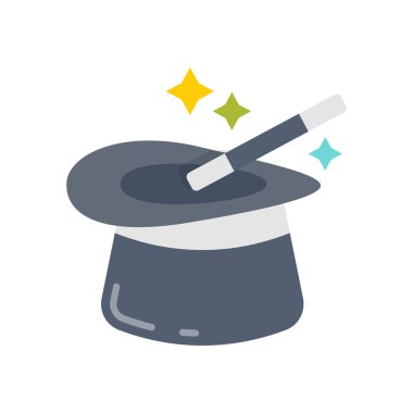 Sihirli Şapka simgesi vektörde. Logotype