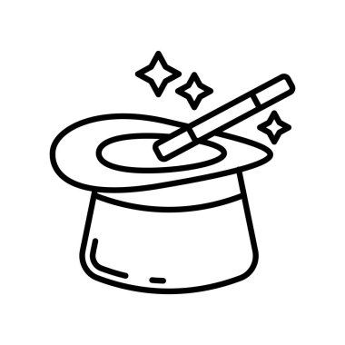 Sihirli Şapka simgesi vektörde. Logotype