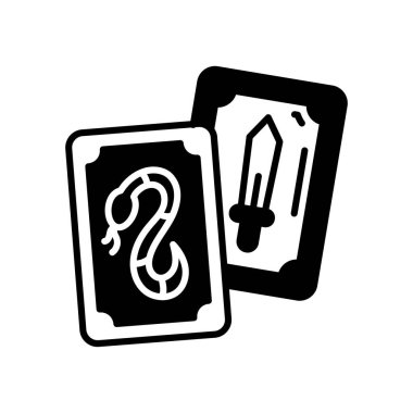 Tarot Sihri ikonu vektörde. Logotype