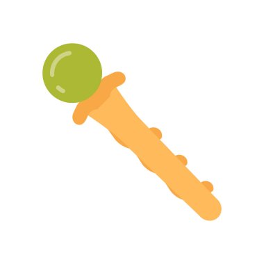 Vektör olarak Sihirbaz Personel simgesi. Logotype