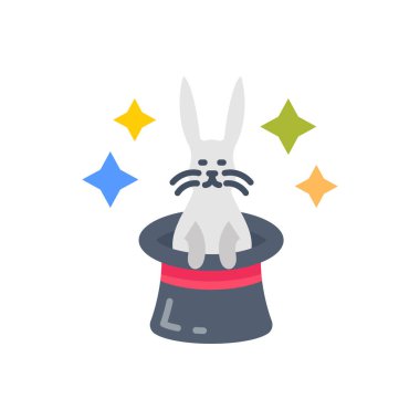 Vektör olarak Şapka simgesindeki Tavşan. Logotype