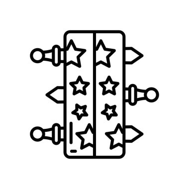 Kılıç kutusu simgesi vektörde. Logotype