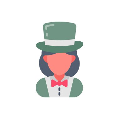 Vektör olarak kadın sihirbaz simgesi. Logotype