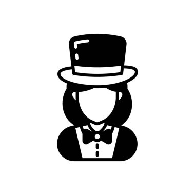 Vektör olarak kadın sihirbaz simgesi. Logotype