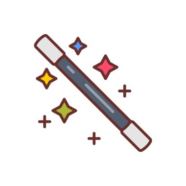 Sihirli değnek ikonu vektörde. Logotype