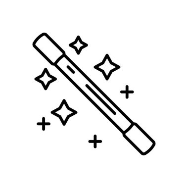 Sihirli değnek ikonu vektörde. Logotype