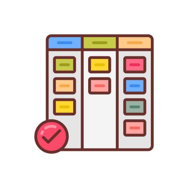 Vektör olarak Kanban simgesi. Logotype