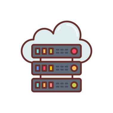 Bulut Hesaplama simgesi vektörde. Logotype