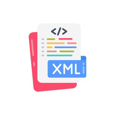 XML icon in vector. Logotype clipart