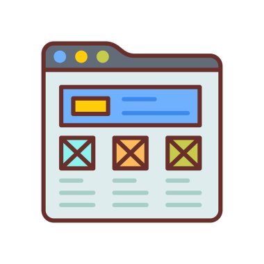 Wireframe icon in vector. Logotype