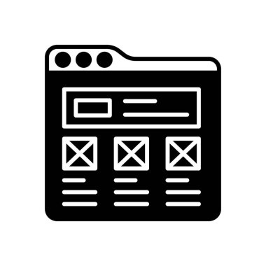 Wireframe icon in vector. Logotype