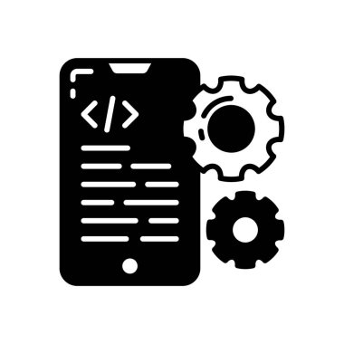 Vektör olarak mobil geliştirme simgesi. Logotype