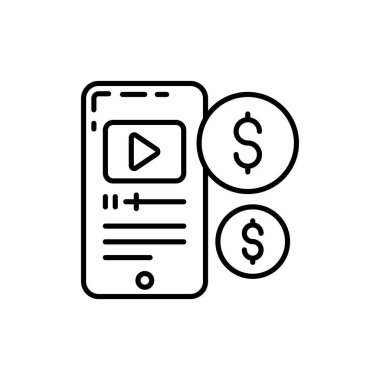 Vektör içinde monetizasyon simgesi. Logotype