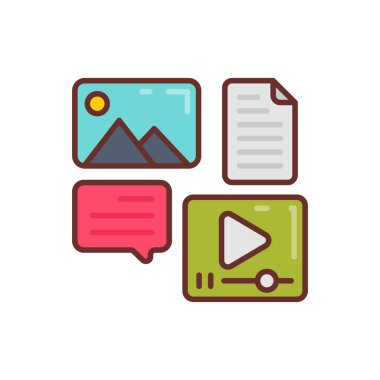 İçerik Yönetimi simgesi vektörde. Logotype