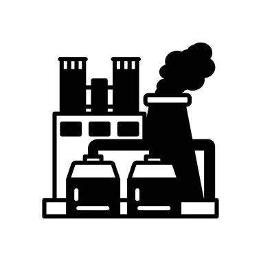 Fabrika duman ikonu vektör. Logotype