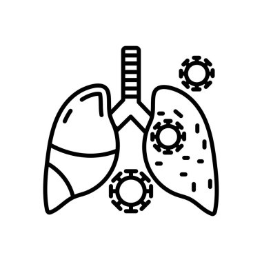 Vektör olarak tütsülenmiş akciğerler simgesi. Logotype