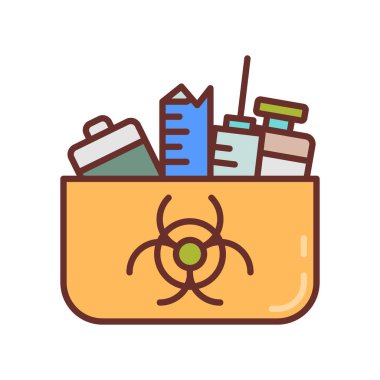 Vektör içinde biyolojik atık simgesi. Logotype