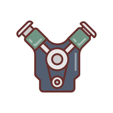 Yanma Motorları simgesi vektörde. Logotype