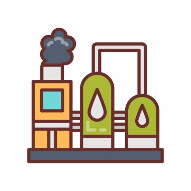 Yağ Rafineri ikonu vektörde. Logotype