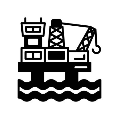 Offshore sondaj ikonu vektör. Logotype